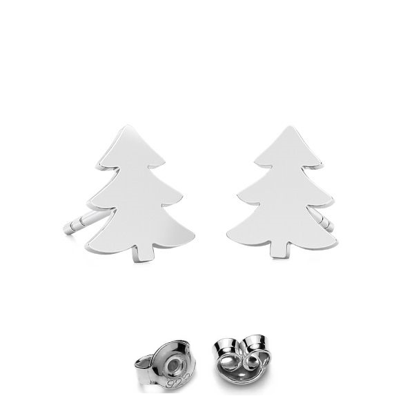 Winter Christmas tree post earrings in silver - Personalised Sterling Silver Jewellery Ireland. Birthstone necklace. Shop Local Ireland - Ireland