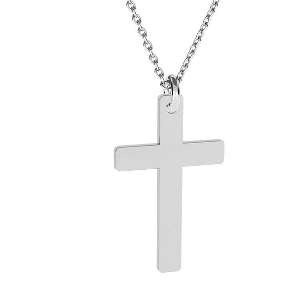 Silver Cross Religious Silver Necklace, [product type], - Personalised Silver Jewellery Ireland by Magpie Gems