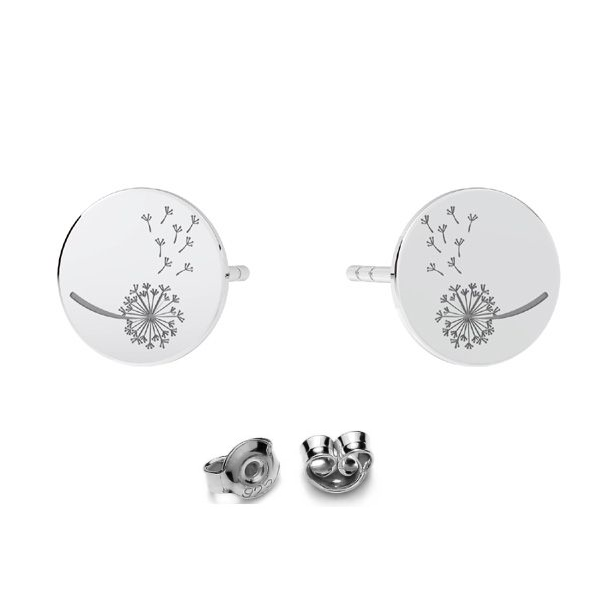 Dandelion Stud Earrings in Silver - Personalised Sterling Silver Jewellery Ireland. Birthstone necklace. Shop Local Ireland - Ireland