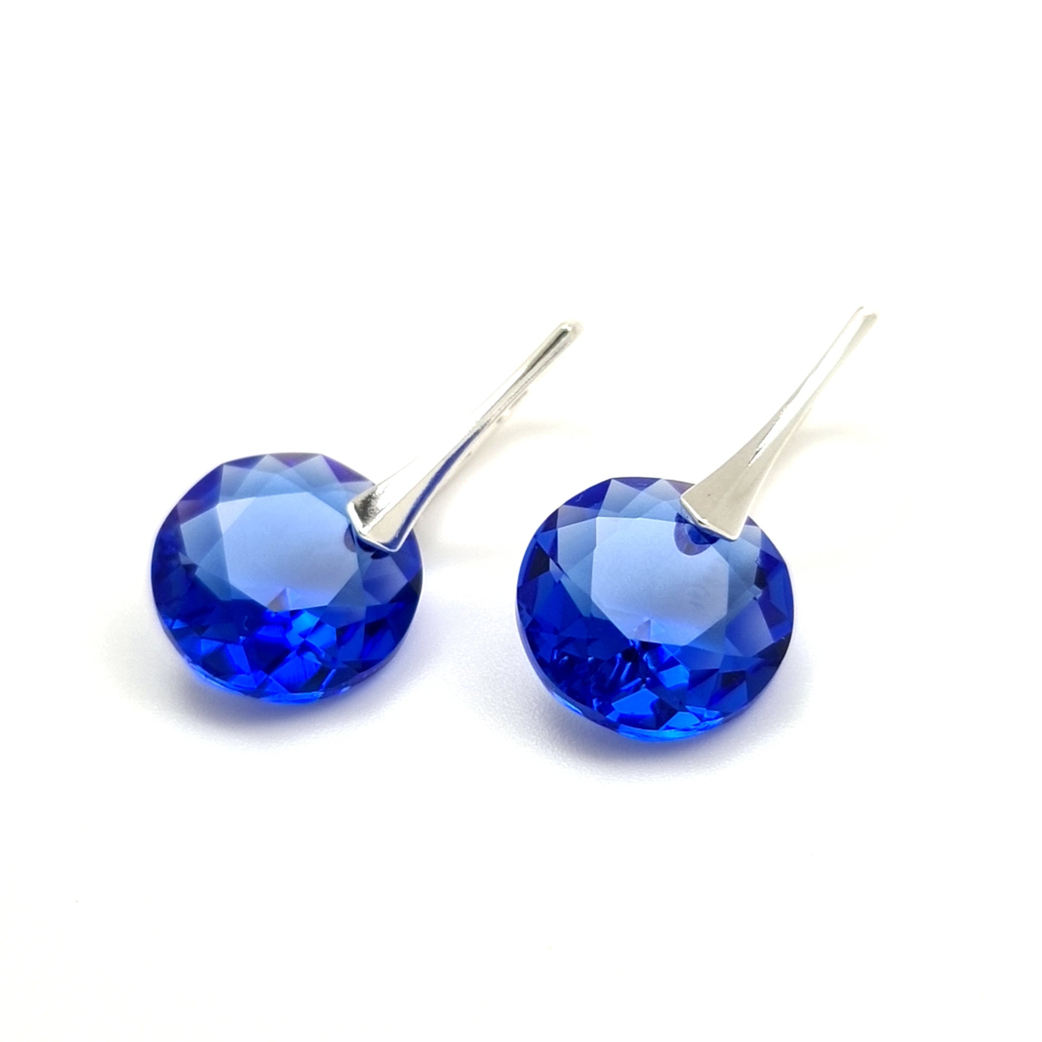 September BIRTHSTONE VIRGO Sapphire crystal earrings in silver