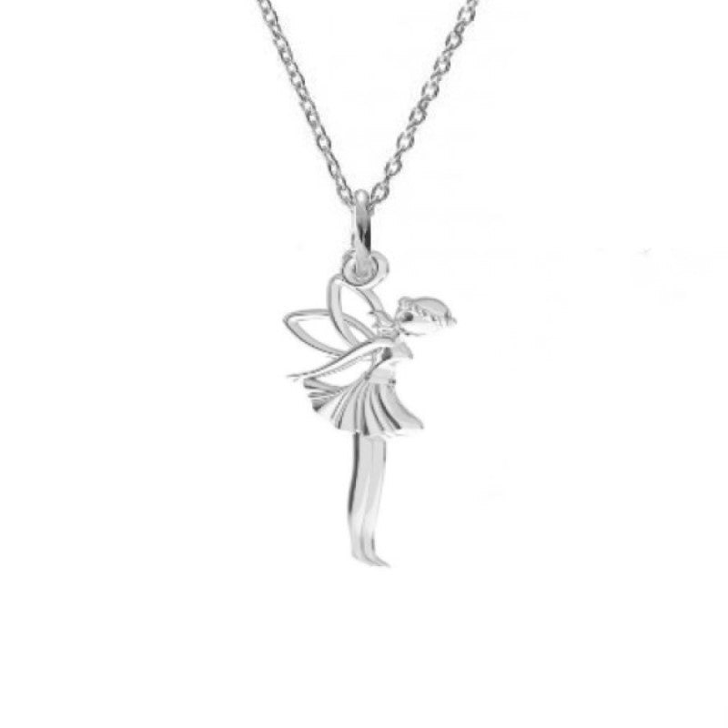 Silver fairy pendant necklace gift boxed in Ireland by Magpie Gems Jewellery