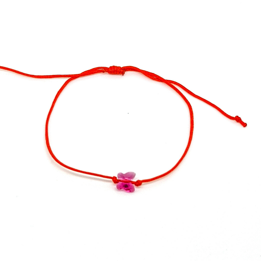 Bracelets à nœuds coulissants rouges Martisor Treasures en argent sterling 925