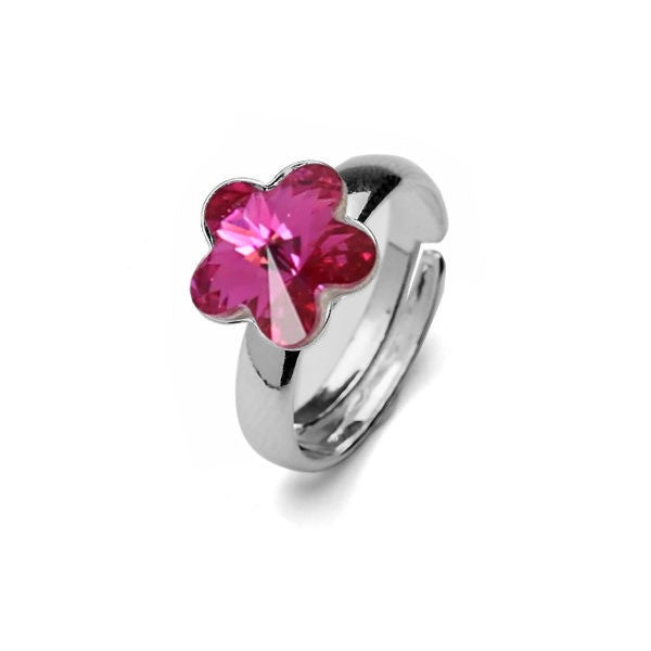 Elegant Blossom Adjustable Sterling Silver Ring | Little Miss Flower Adjustable Ring in Sterling Silver