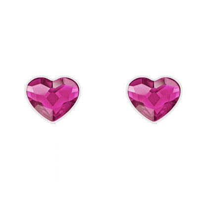 Little Miss Love Heart Stud Earrings | Choose your colour - Personalised Sterling Silver Jewellery Ireland. Birthstone necklace. Shop Local Ireland - Ireland