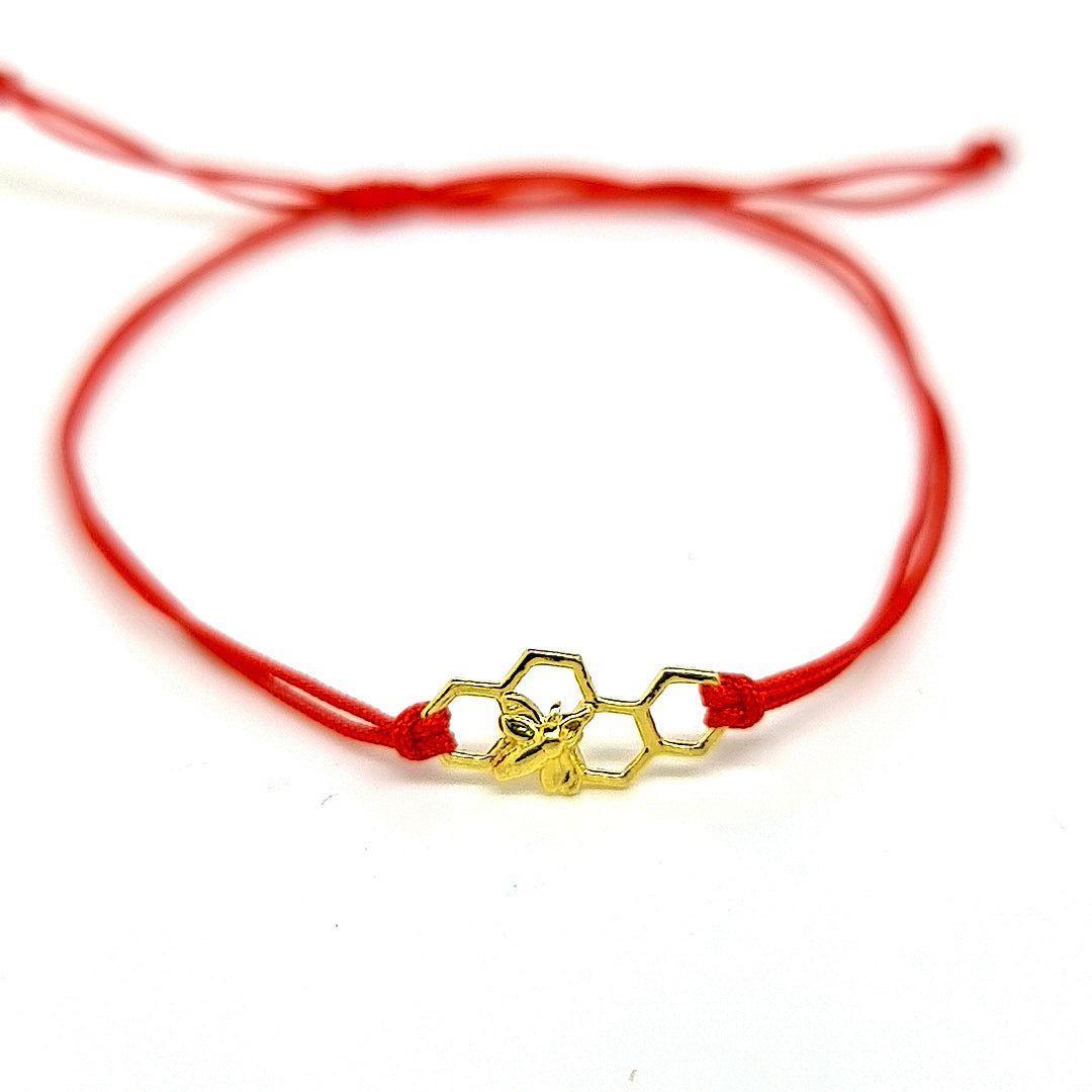 Bracelets à nœuds coulissants rouges Martisor Treasures en argent sterling 925