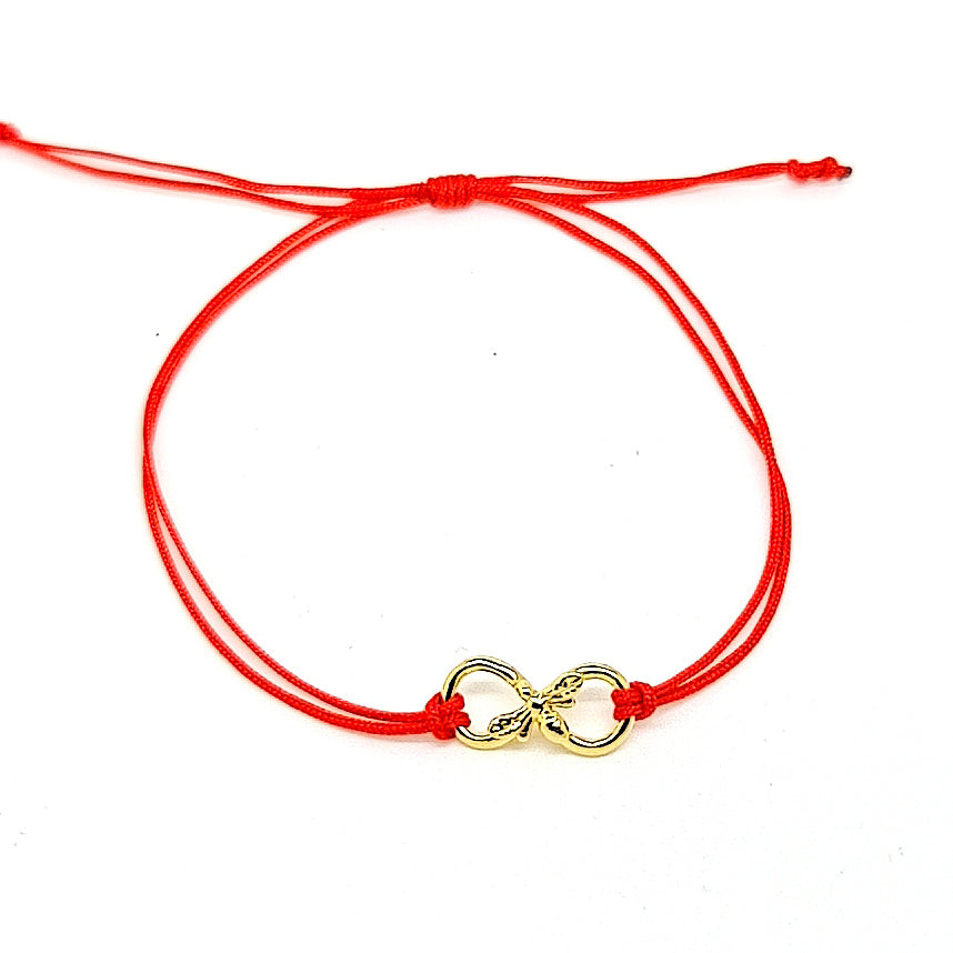 Bracelets à nœuds coulissants rouges Martisor Treasures en argent sterling 925
