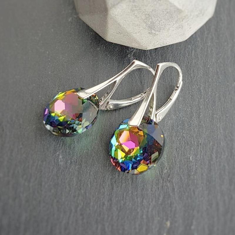 Rainbow earrings and necklace jewellery set | Vitrail Medium, [product type], - Personalised Silver Jewellery Ireland by Magpie Gems
