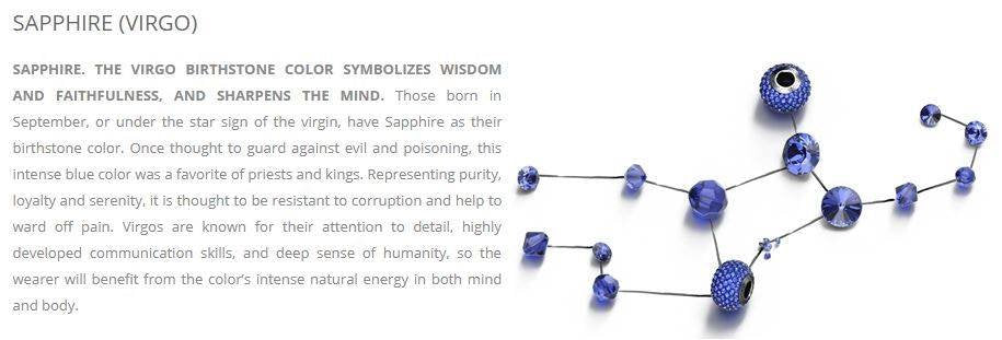 September BIRTHSTONE VIRGO Sapphire crystal earrings and necklace set, [product type], - Personalised Silver Jewellery Ireland by Magpie Gems