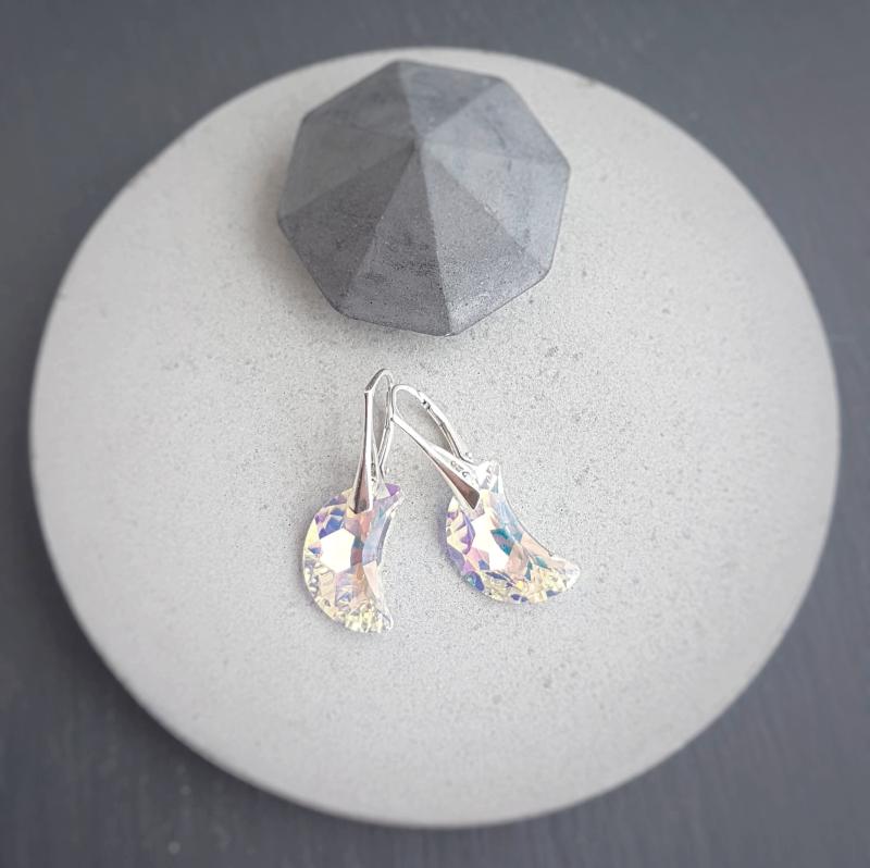 Moon Crystal Drop Earrings, [product type], - Personalised Silver Jewellery Ireland by Magpie Gems
