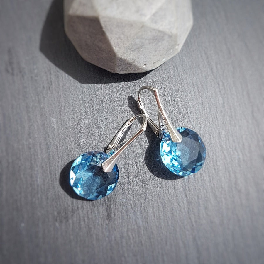 March Pisces BIRTHSTONE Aquamarine earrings, [product type], - Personalised Silver Jewellery Ireland by Magpie Gems
