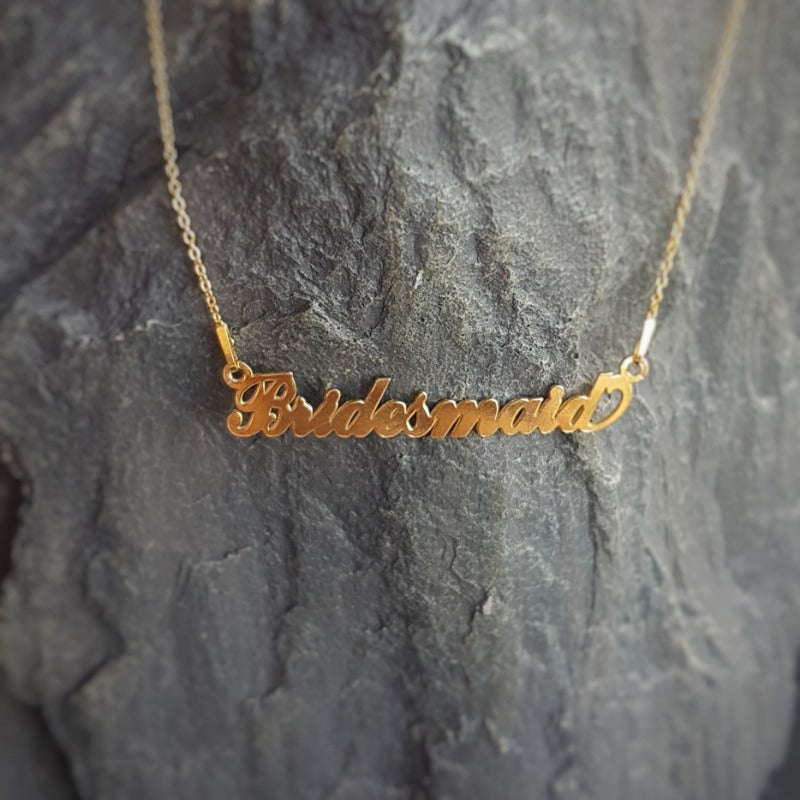Bridesmaid - Personalised Name necklace | Bridesmaids Gift, [product type], - Personalised Silver Jewellery Ireland by Magpie Gems