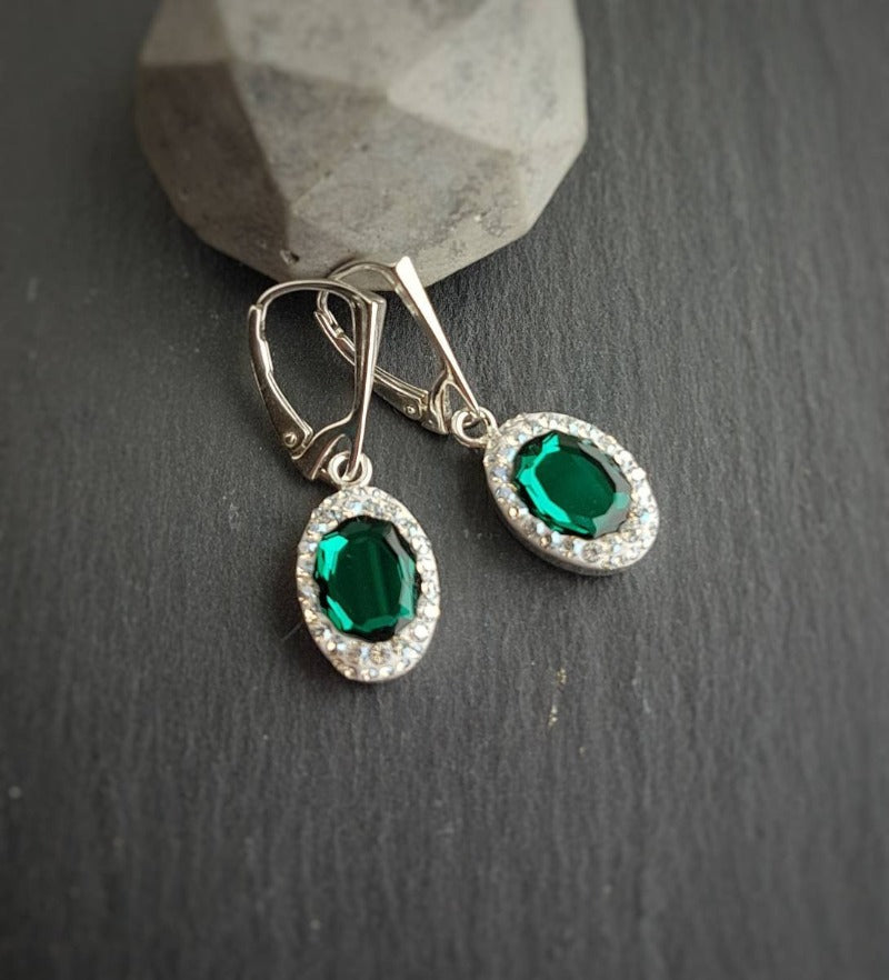 Emerald green fancy jewellery set, [product type], - Personalised Silver Jewellery Ireland by Magpie Gems