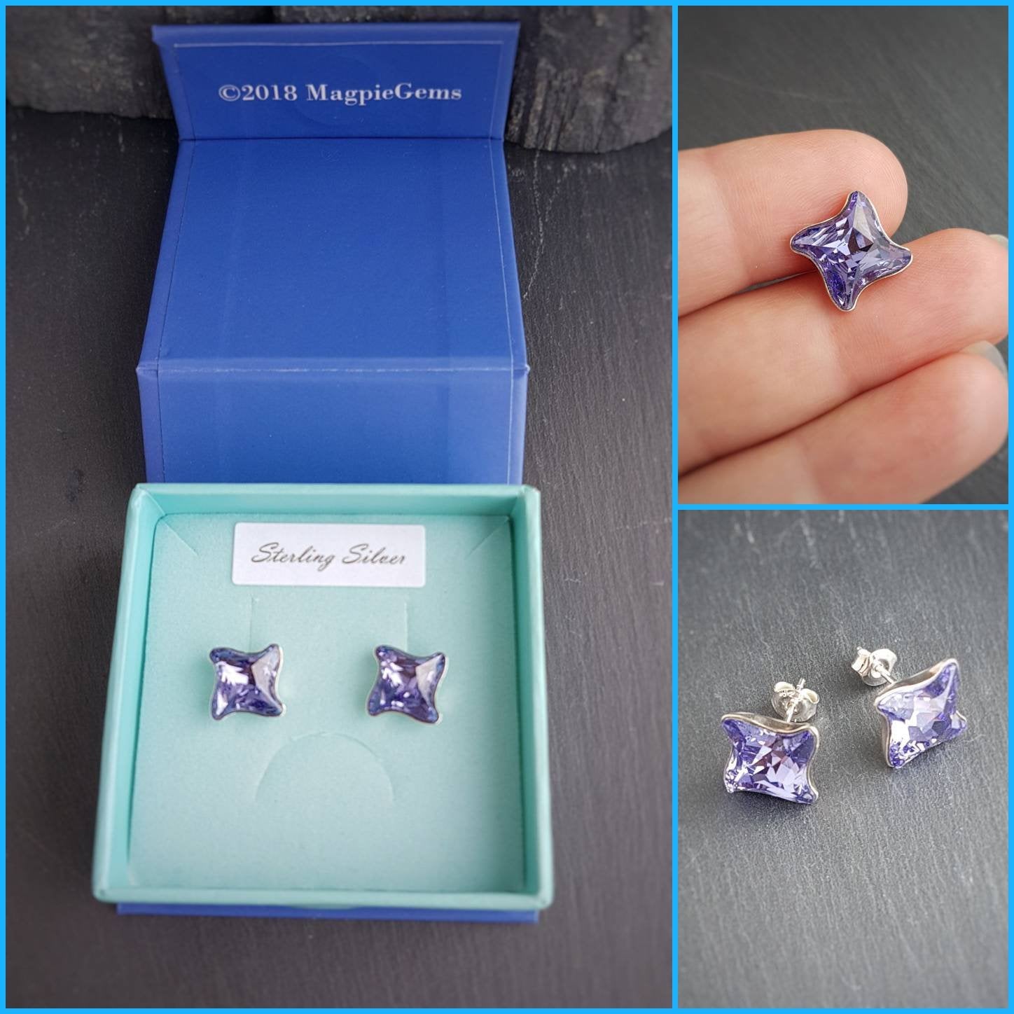 Twister Stud Earrings | More colours available, [product type], - Personalised Silver Jewellery Ireland by Magpie Gems
