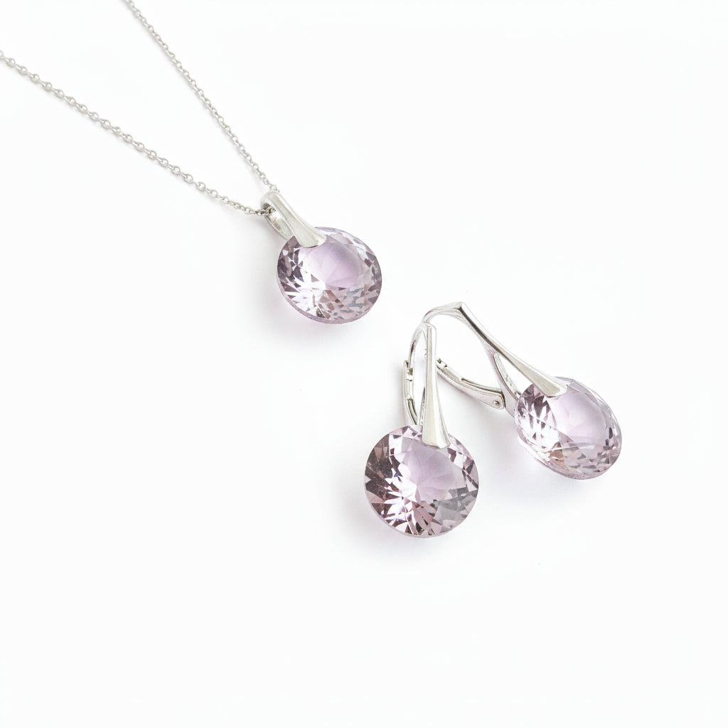 June Gemini Light Amethyst crystal BIRTHSTONE set, [product type], - Personalised Silver Jewellery Ireland by Magpie Gems