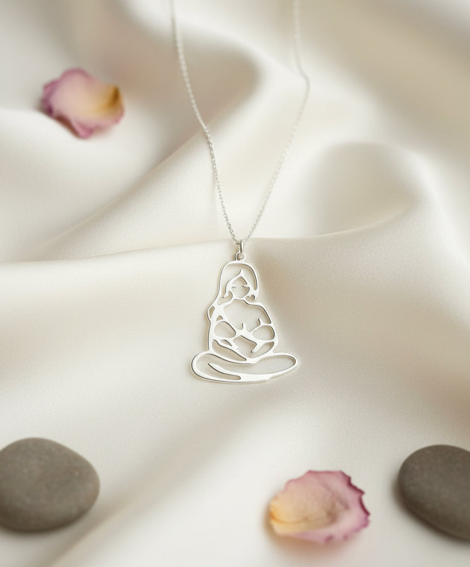Breastfeeding Tribute Necklace | Gift for a New Momma, [product type], - Personalised Silver Jewellery Ireland by Magpie Gems