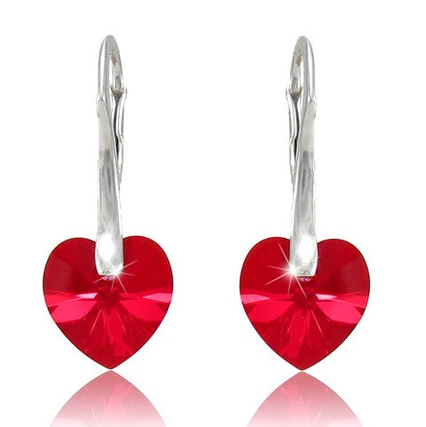 Dainty Heart Earrings in Siam Red - Fiery Passion Encapsulated