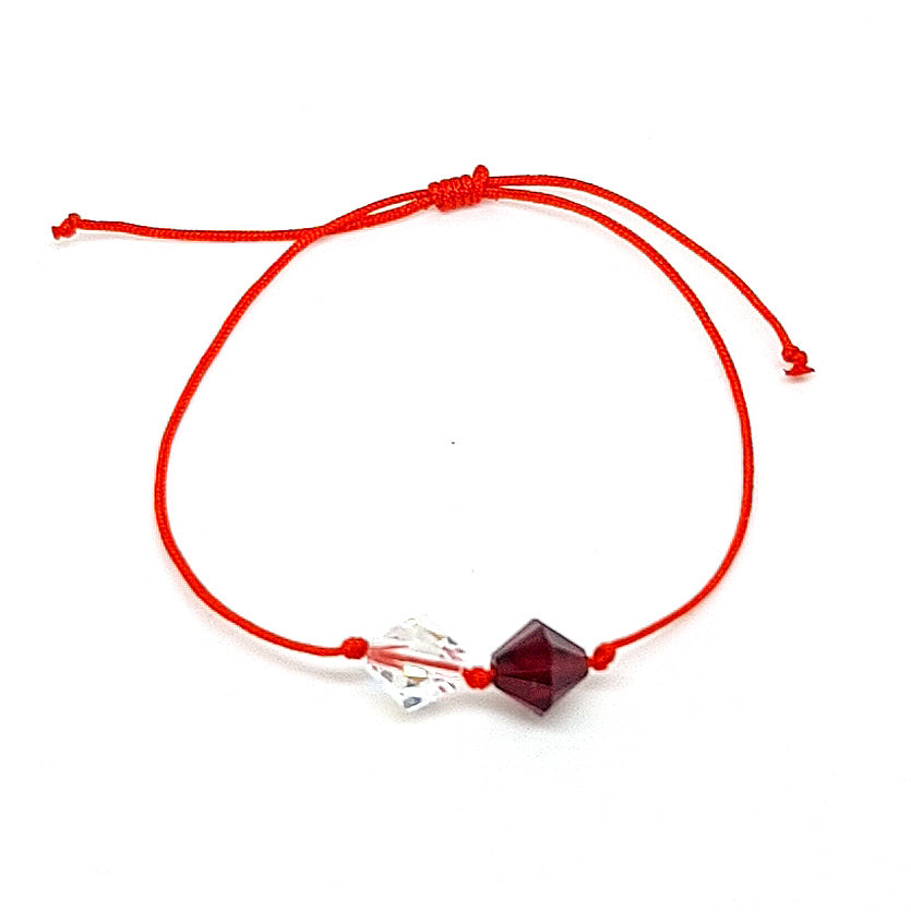 Bracelets à nœuds coulissants rouges Martisor Treasures en argent sterling 925