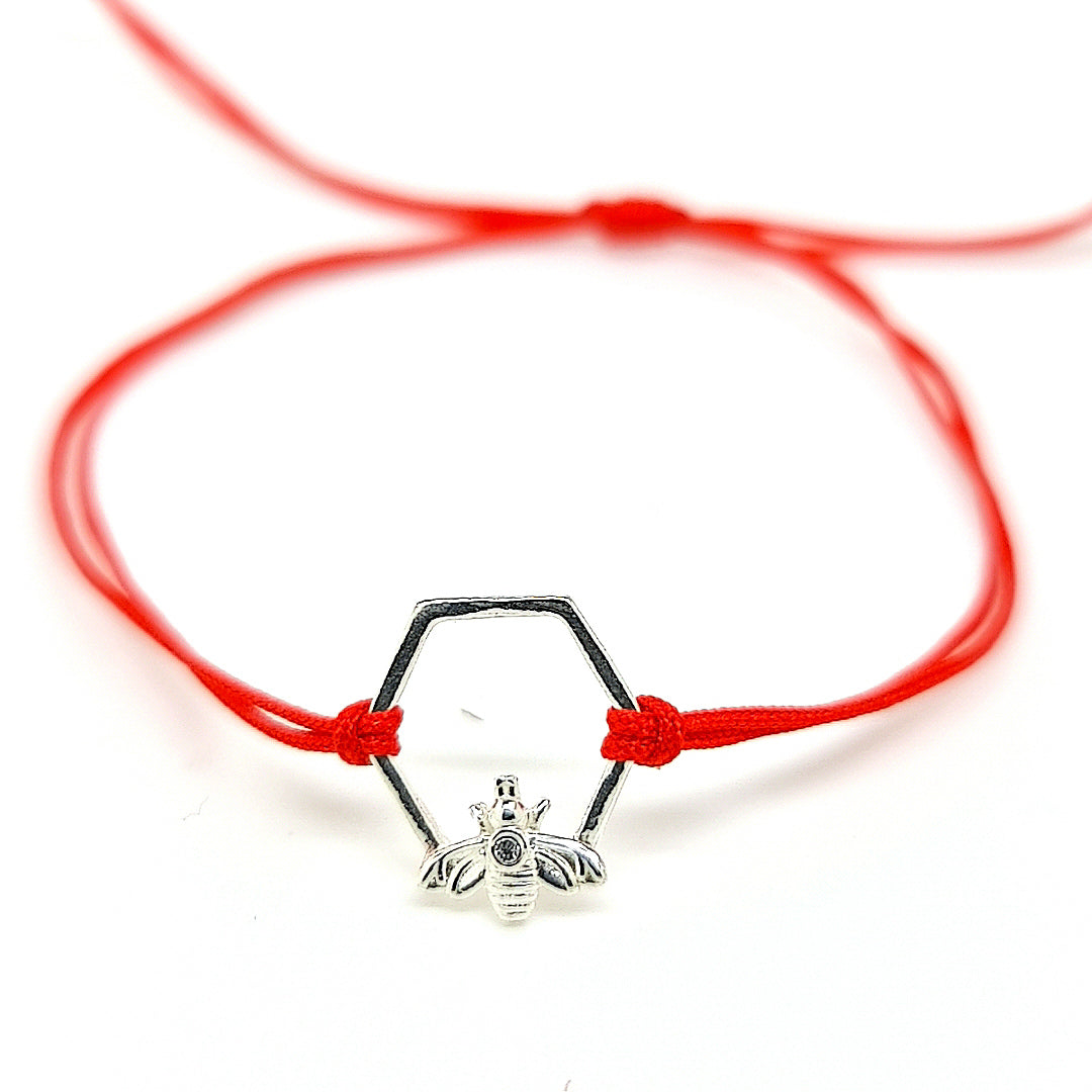 Bracelets à nœuds coulissants rouges Martisor Treasures en argent sterling 925