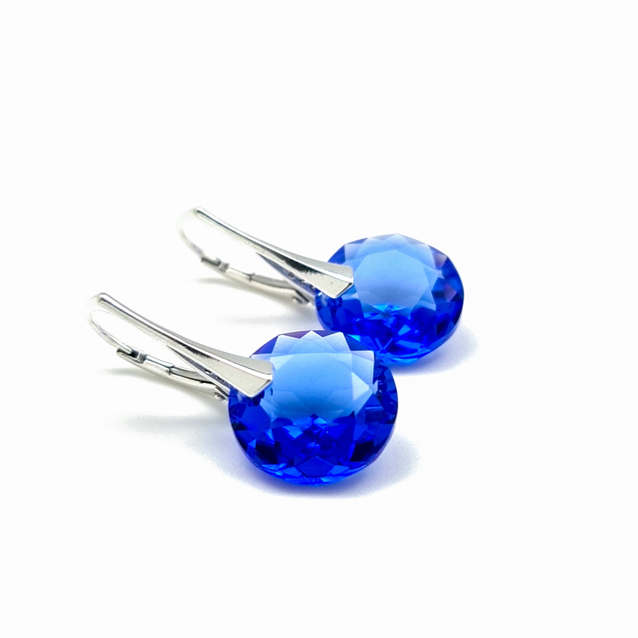 September BIRTHSTONE VIRGO Sapphire crystal earrings in silver