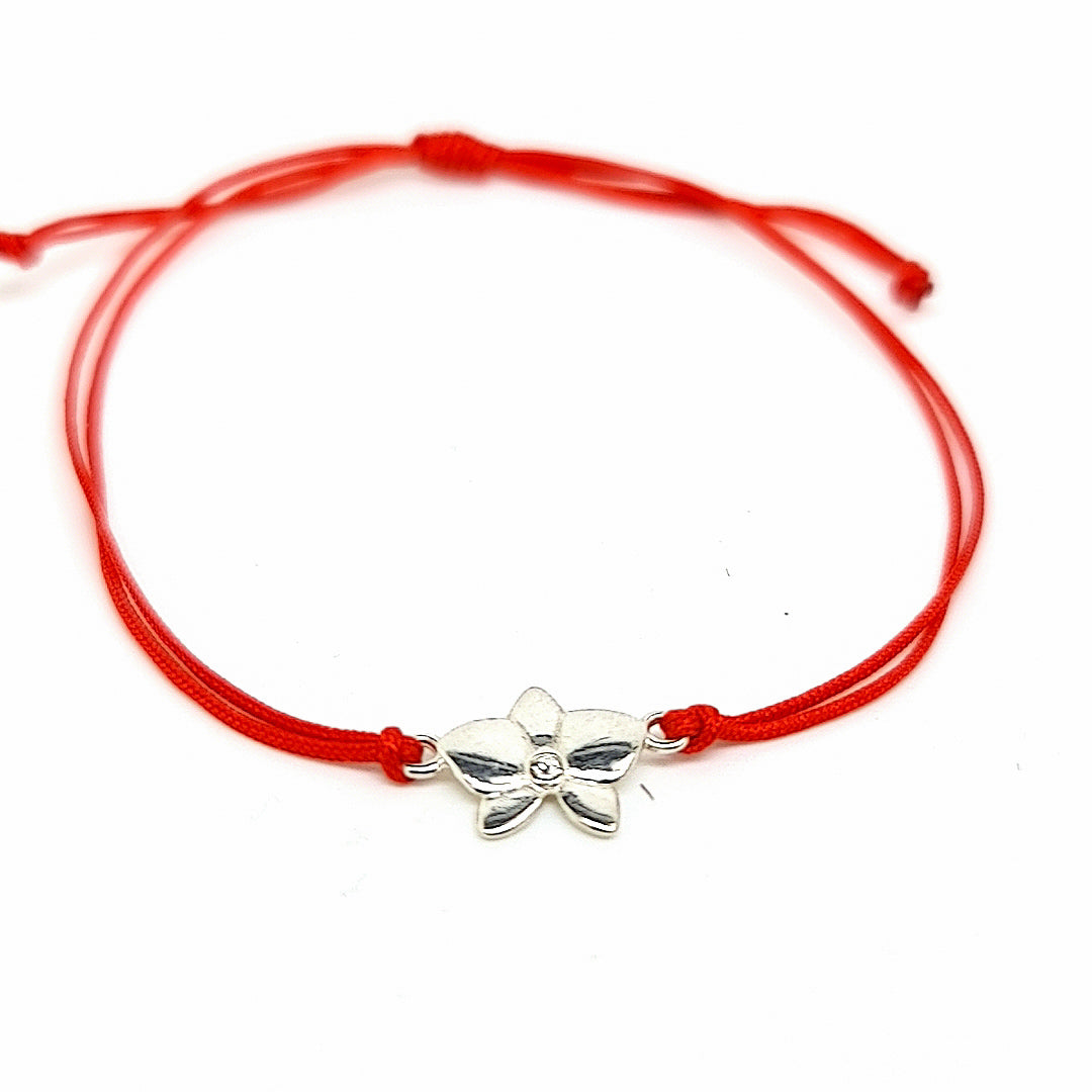 Bracelets à nœuds coulissants rouges Martisor Treasures en argent sterling 925