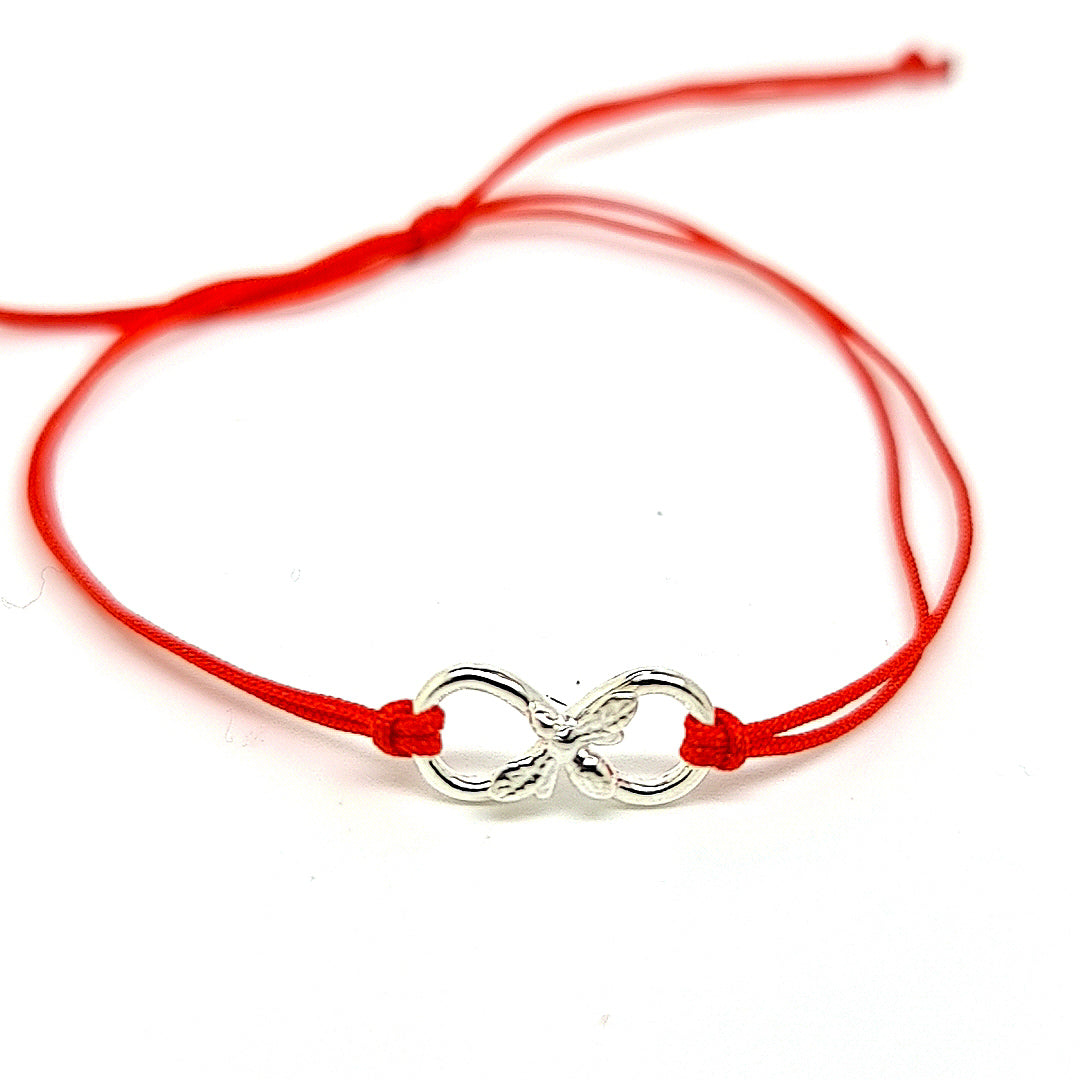 Bracelets à nœuds coulissants rouges Martisor Treasures en argent sterling 925
