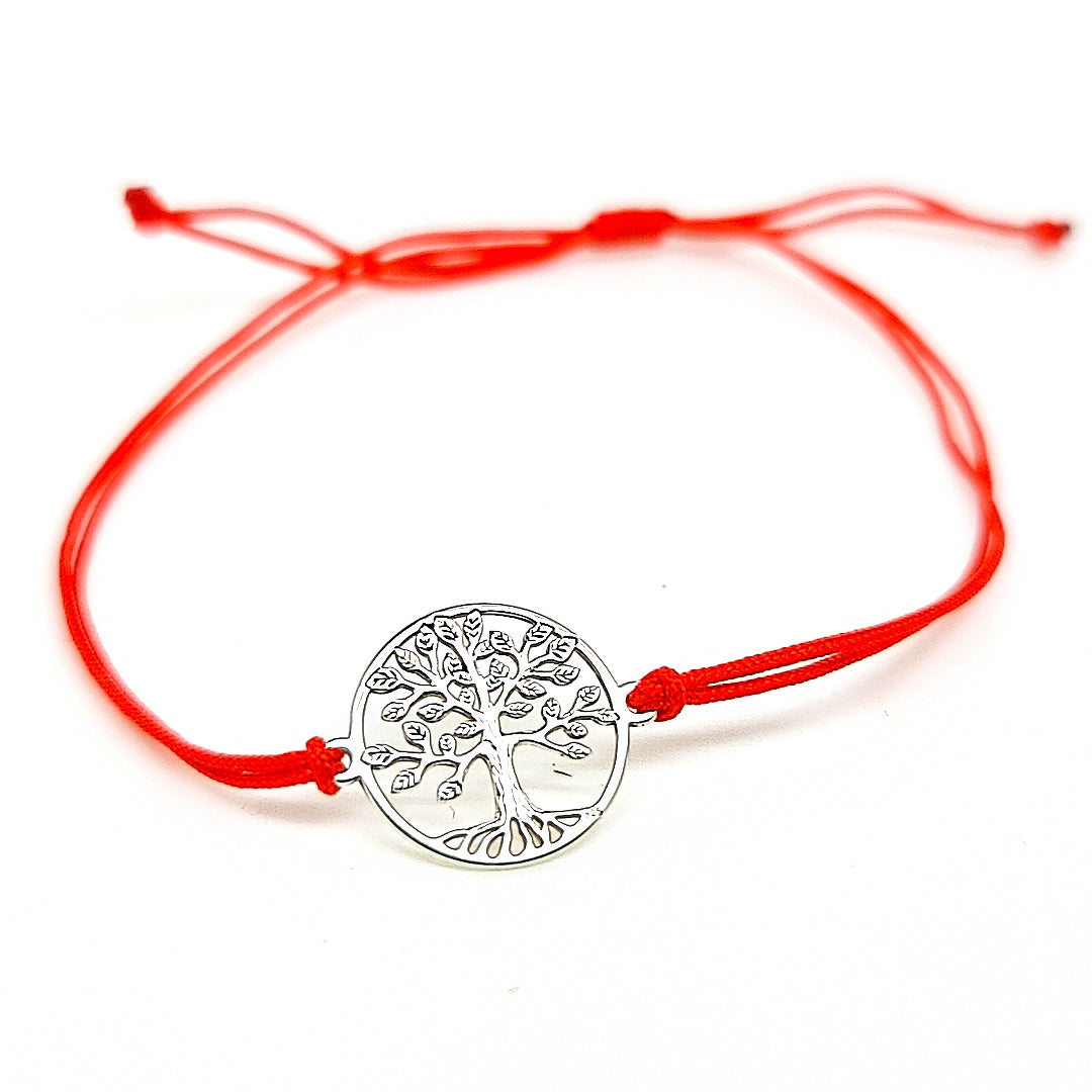 Bracelets à nœuds coulissants rouges Martisor Treasures en argent sterling 925