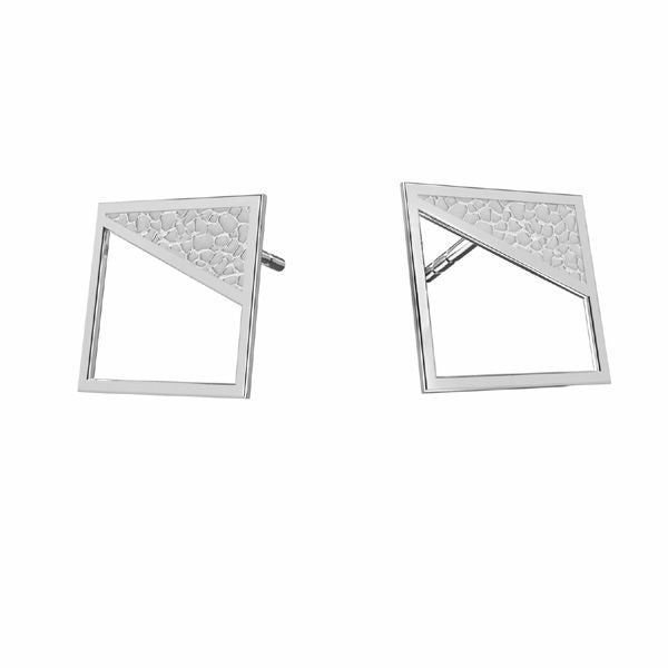 Square Stud Earrings - Personalised Sterling Silver Jewellery Ireland. Birthstone necklace. Shop Local Ireland - Ireland