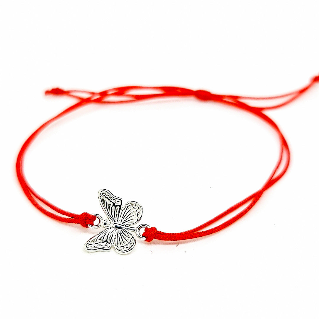 Bracelets à nœuds coulissants rouges Martisor Treasures en argent sterling 925