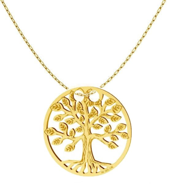Solid Gold Tree of Life Necklace - Personalised Sterling Silver Jewellery Ireland. Birthstone necklace. Shop Local Ireland - Ireland